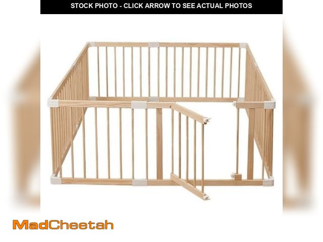 Lot 74-12172071 - HARPPA Wood Baby Gate Playpen Baby Fence for Babies and Toddlers  62  X 47  X 24 - UNUSED