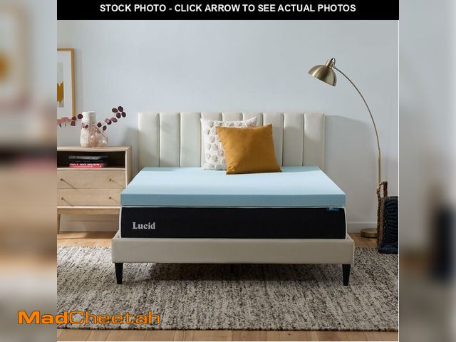 Lot 74-14067419 - Lucid 3 Inch Memory Foam Mattress Topper, Twin XL Size - Cooling Gel Bed Topper - Preassure-Relievin...