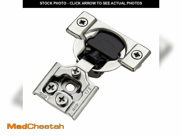 Lot 74-14329954 - 20 Pack 10 Pairs 1/2 inch Overlay Soft Close Hinges for Kitchen Cabinet Hinges Satin Nickel Hidden H...