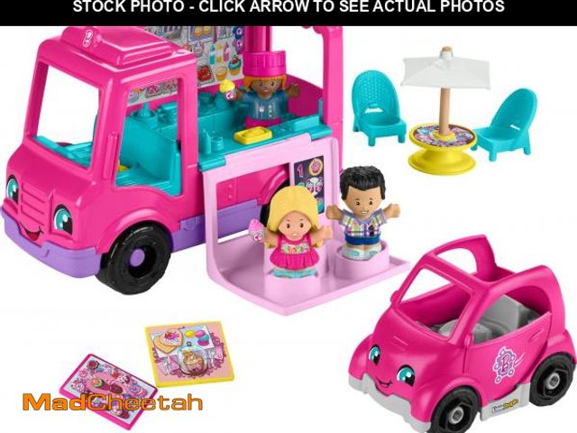 Lot 74-12389692 - Fisher-Price Little People Barbie Toddler Toy Cupcake Truck Musical Playset with 9 Pieces for Preten...