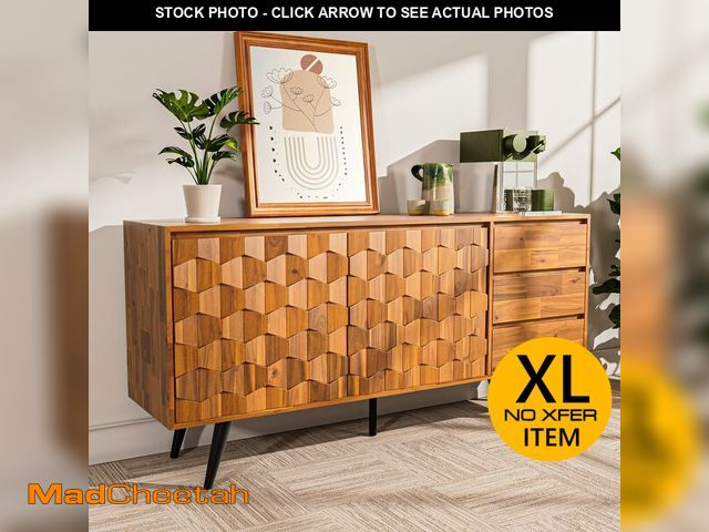 Lot 74-14610713 - Bme Georgina Sideboard 2 Doors &amp; 3 Drawers, Mid Century, Teak Brown, 61" - UNUSED