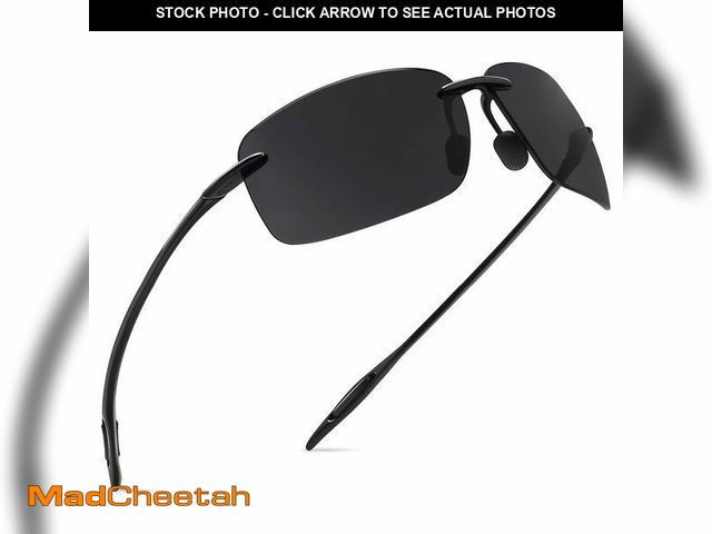 Lot 74-12702318 - JULI Sports Sunglasses for Men Women Tr90 Rimless Frame for Running Fishing Golf Surf Driving(Black/...