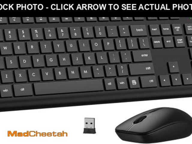 Lot 74-12333666 - Wireless Keyboard and Mouse Combo, Full Size Silent Ergonomic Keyboard and Mouse, Long Battery Life,...