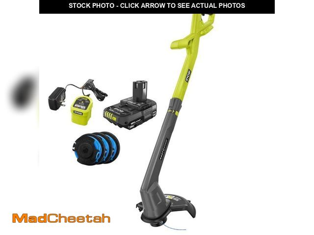 Lot 74-12784198 - RYOBI ONE+ 18V 10 in. Cordless Battery String Trimmer/Edger 2.0 Ah Battery and Charger kit with ONE+...