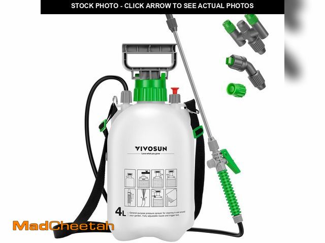 Lot 74-13549978 - VIVOSUN 1 Gal/4L Pump Sprayer, Garden Water Sprayer for Plants, Weeds &amp; Lawn Care, with 3 Nozzle...