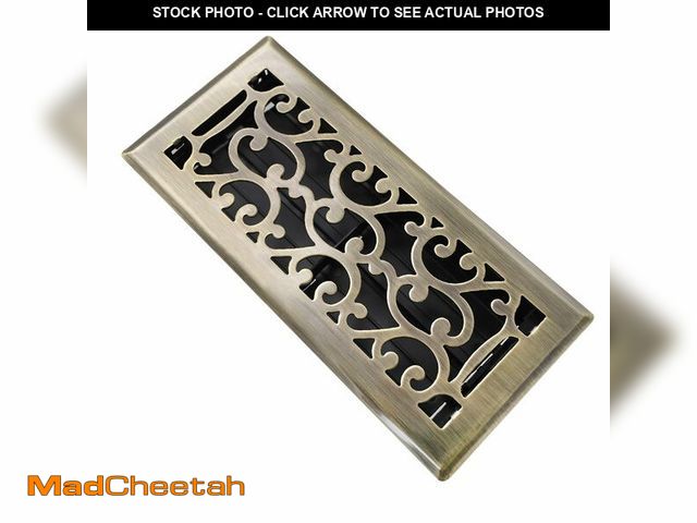 Lot 74-12977502 - SANYCASA 4x10 Inches Air Floor Vents Register Ease Adjust Air Flow Savannah Design-Heavy Duty Walkab...