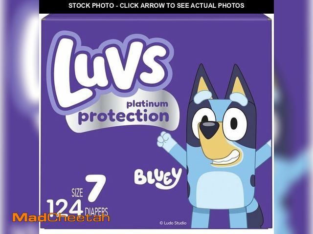 Lot 74-13042222 - Luvs Size 7 Baby Diapers, Platinum Protection Bluey Diapers for Day &amp; Night, Size 7, 124 Count -...