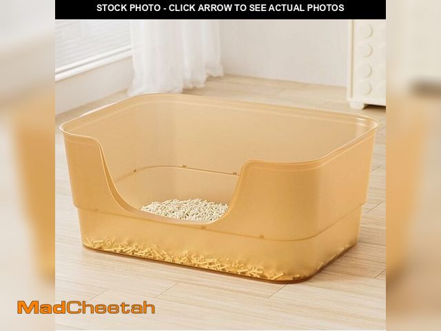 Lot 74-13213875 - Extra Large Cat Litter Box with High Sides,Clear Jelly Color,Cat Boxes for Indoor Cats,XL Kitty Litt...