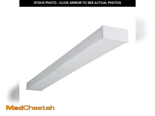 Lot 74-12551141 - WP 4 ft. 4000-Lumens 4000K Cool White 120-Volt White Integrated LED Wraparound Prismatic Commercial ...