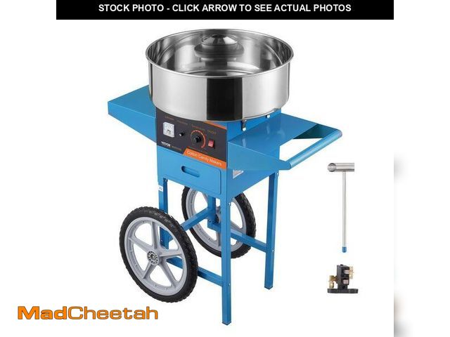 Lot 74-14193309 - VEVOR Electric Cotton Candy Machine with Cart 1000W Commercial Candy Floss Maker with Stainless Stee...