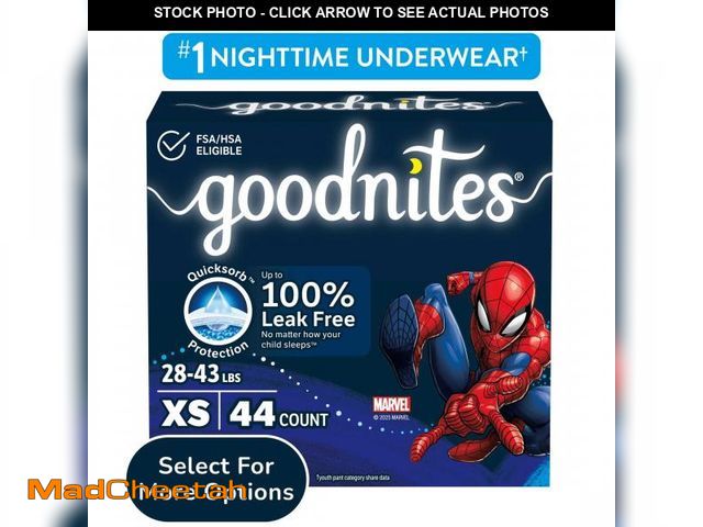 Lot 74-12527404 - (MISSING A FEW) Goodnites Bedwetting Underwear for Boys, XS (28-43 lbs) - UNUSED