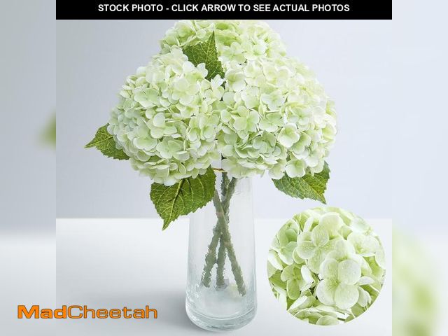 Lot 74-12333391 - Waipfaru 21" Real Touch Hydrangea Artificial Flowers with Long Stem &amp; Leaves, Full Latex Faux Hy...