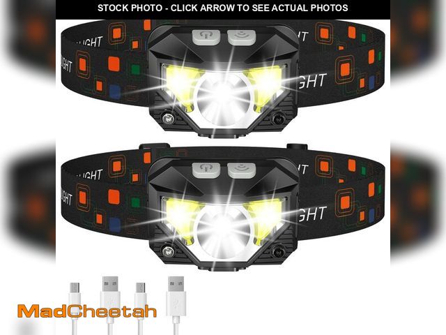 Lot 74-14149744 - LHKNL Headlamp Flashlight, Lumen Ultra-Light Bright LED Rechargeable Headlight with White Red Light,...