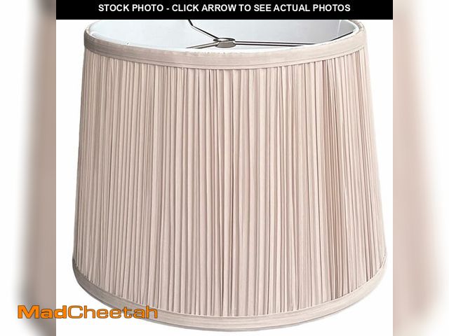 Lot 74-14333354 - Drum lamp shades, 12" top x 14" bottom x 9.5" high Beige lamp shades for table lamps and floor lamps...