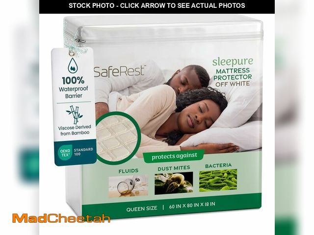 Lot 74-14431462 - SafeRest Waterproof Queen Size Mattress Protector - USED