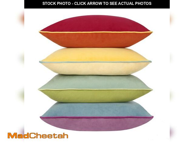 Lot 74-13958766 - Btyrle Throw Pillow Covers 22x22 Inches Set of 4 Soft Velvet Couch Cushion Covers Modern 8-Colors Ra...