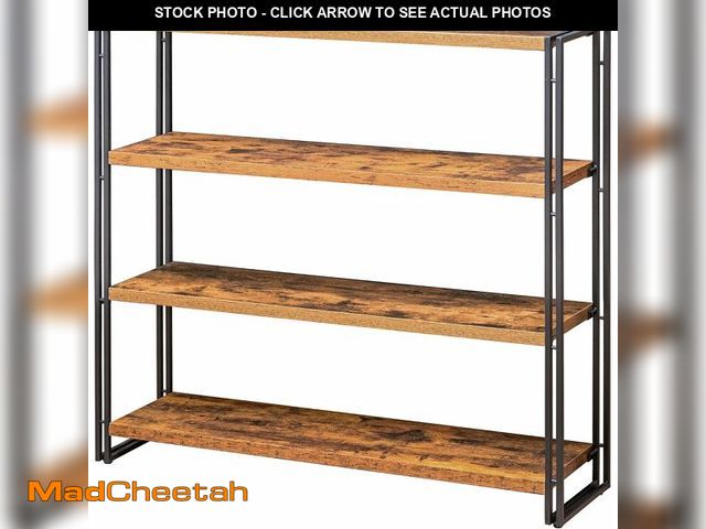 Lot 74-14367272 - BCLOUDNEST Bookshelf, 4 Tier Tall Bookcase, Industrial Book Shelf for Living Room, Home Office, Kitc...