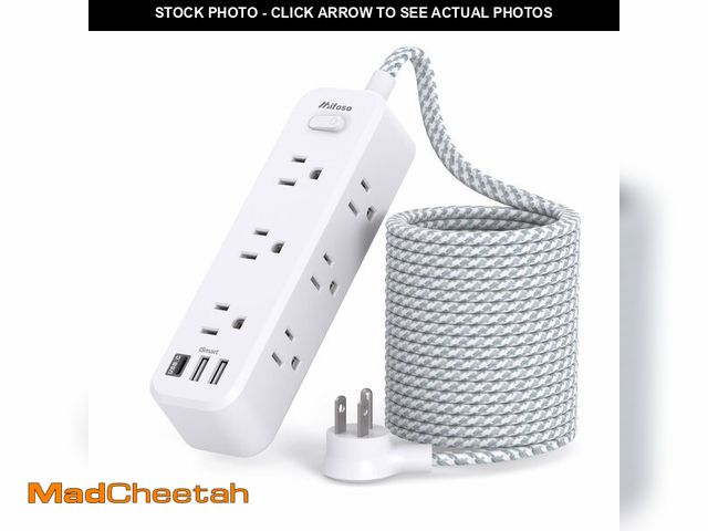 Lot 74-12435774 - Extension Cord 15 ft, Surge Protector Power Strip, Long Extension Cord with 9 Outlets 3 USB Ports, E...