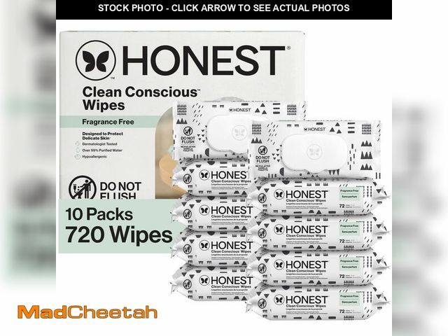 Lot 74-13801774 - The Honest Company Baby Wipes for Sensitive Skin, Hypoallergenic, Fragrance-Free, Multi-Use, Pattern...