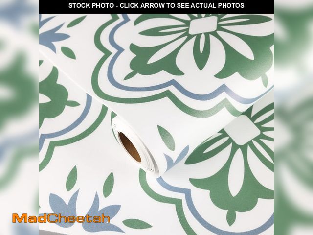 Lot 74-14593683 - Vsmile Green 12 in. x 120 in. x 0.04 in. Vinyl Peel and Stick Wall Roll, Backsplash Roll, 10 sq. ft....