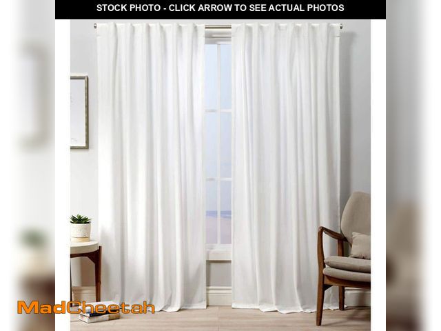 Lot 74-12763259 - EXCLUSIVE HOME Velvet Winter White Solid Polyester 52 in. W x 96 in. L Hidden Tab Top Light Filterin...