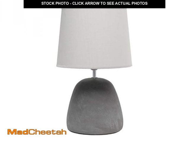 Lot 74-12400117 - Simple Designs LT2058-GRY Round Concrete Table Lamp, Gray - UNUSED