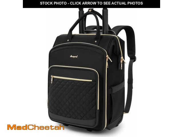Lot 74-13844800 - Rolling Backpack for Women, Travel Backpack with Wheels, Vertical Storage Wheeled Laptop Backpack, O...