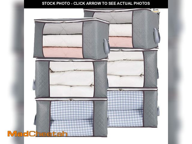 Lot 74-14265896 - combocube 6Pcs Zippered Storage Bag for Closet King Comforter, pillow, quilt, bedding, Clothes, Blan...