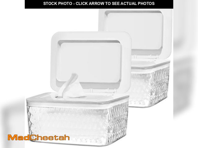 Lot 74-12437356 - Hswt 2 Pack Wipes Dispenser Seal-Designed Wipe Dispenser Holder Wipes Case Box for Bathroom Keep Wip...