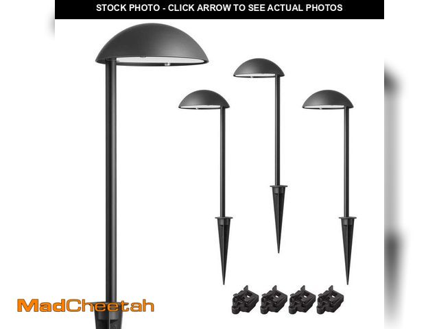 Lot 74-14288119 - EDISHINE 200 Lumens Black Integrated LED Outdoor Spotlight with Mashroom Rounded Hat (4-Pack) - UNUS...