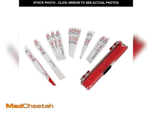 Lot 74-12989364 - *MISSING TWO BLADES* Milwaukee SAWZALL Demolition Nail-Embedded Wood and Metal Cutting Bi-Metal Reci...