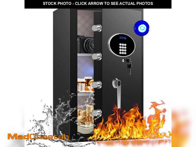 Lot 74-12159892 - RETLLAS 8.4 CuFt Heavy Duty Home Safe Box with Secure Digital Keypad, Key Lock, LCD Screen, Removabl...