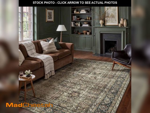 Lot 74-12491252 - BERTHMEER 8'x10' Area Rugs for Living Room Bedroom Vintage Traditional Rugs Machine Washable Non-sli...
