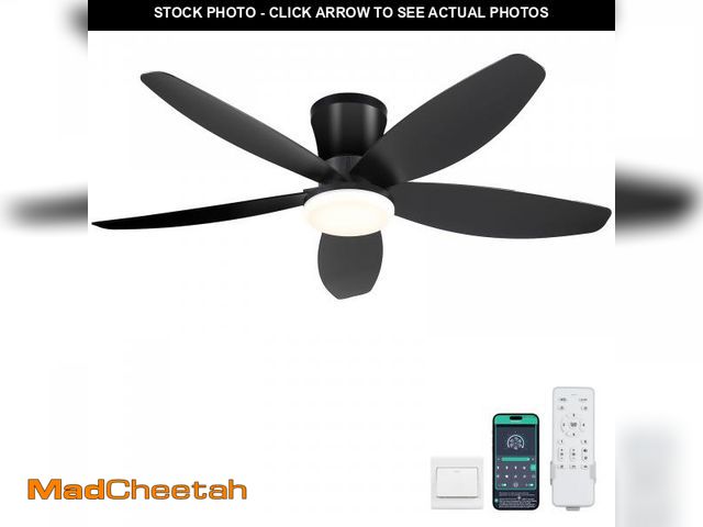 Lot 74-12052479 - Surtime 42" Ceiling Fans with Lights-Low Profile Ceiling Fan with Light and Remote/APP Control,Flush...
