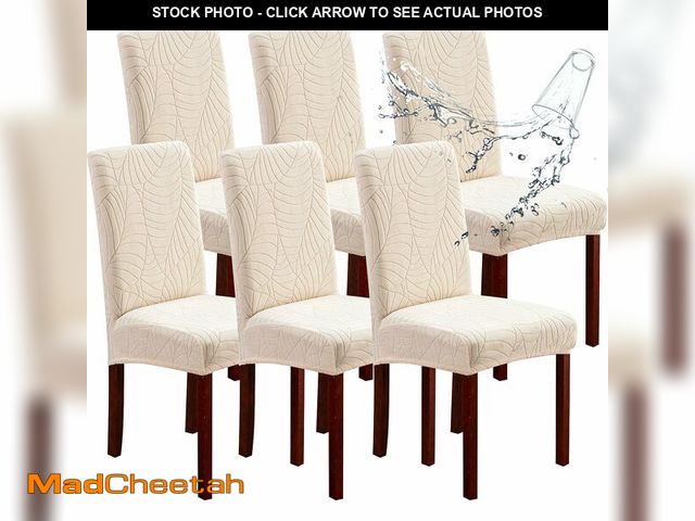 Lot 74-14209013 - Genina Waterproof Chair Covers for Dining Room 6 Pack, Dining Chair Cover Removable Parson Chair Sli...