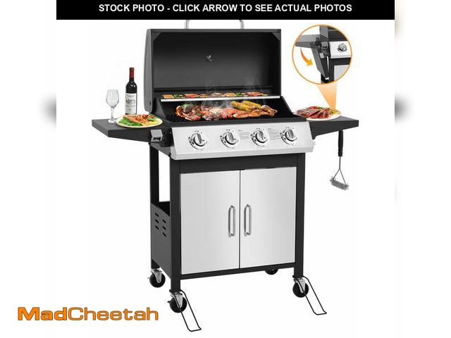 Lot 74-12677845 - SEGMART 4 Burner BBQ Propane Gas Grill, Stainless Steel 40,000 BTU Patio Garden Barbecue Grill with ...