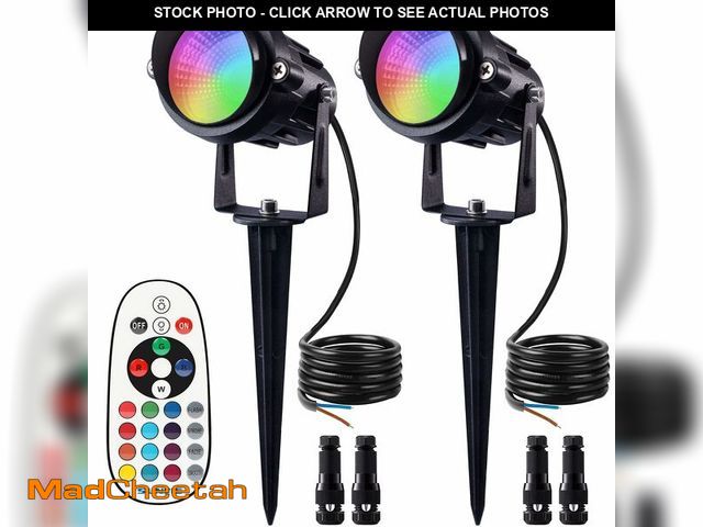 Lot 74-12717465 - SUNVIE 12W RGB Low Voltage Color Changing Landscape Lights Remote Control Waterproof LED Landscape L...