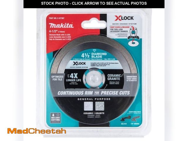 Lot 74-14282393 - Makita X-LOCK 4-1/2 in. Continuous Rim Diamond Blade for Ceramic and Granite Cutting - UNUSED