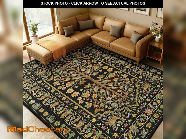 Lot 74-12805184 - BESTSWEETIE 8x10 Area Rugs Tree of Life-Patterned Washable Rug for Living Room Vintage Printed Low P...