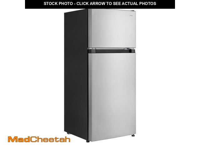 Lot 74-12464566 - Vissani 4.5 cu. ft. 2-Door Mini Refrigerator in Platinum Steel with Freezer - UNUSED