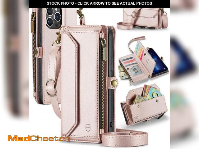 Lot 74-12221014 - Strapurs Wallet Case Compatible with iPhone 13 Pro Max RFID Blocking 10-Card Holder Soft PU Leather ...