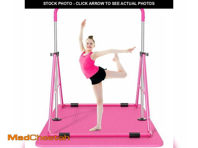 Lot 74-12767773 - Fallinjoy Gymnastics Bar for Kids 3-9 Years with Mat, Foldable &amp; Adjustable (35"-51"), Supports ...