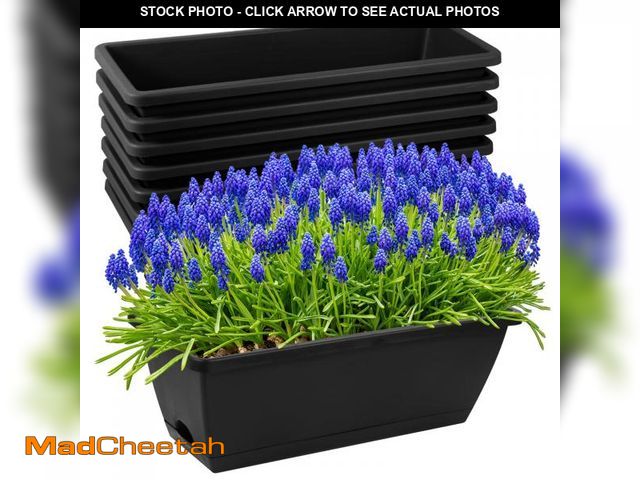 Lot 74-12350111 - 8pcs Window Box Planter,17 Inches Flower Window Boxes,Rectangle Planters Box with Drainage Holes and...