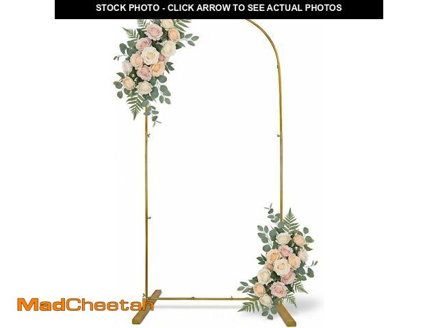 Lot 74-14600973 - DHAMPOOH Wedding Arch Backdrop Stand Set ÃÂ¢Ã¢âÂ¬Ã¢â¬Å 6.40 x 3.33 FT Gold Metal Wedding Arch R...