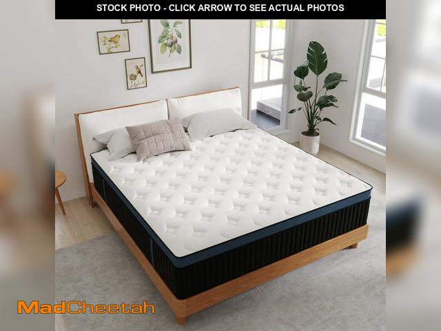 Lot 74-12564873 - Kviwasha King Mattress 14 inch Memory Foam and Spring Hybrid Mattress in a Box Pressure Relief, Brea...