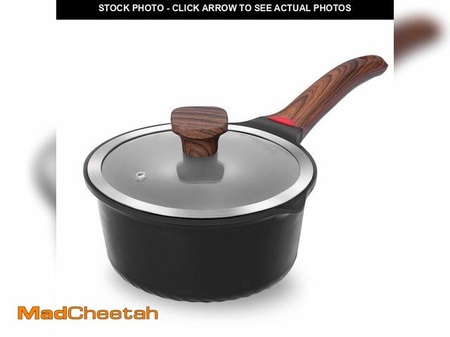 Lot 74-14273820 - Vinchef 2qt Nonstick Sauce Pan with Lid, Small Milk Pot Pan Germany 3C+ CERAMIC Reinforced Coating,S...