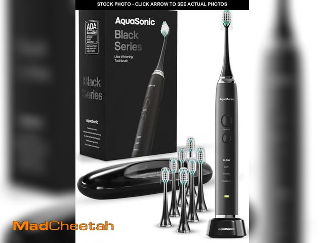 Lot 74-12432863 - Aquasonic Black Series Ultra Whitening Toothbrush Ã¢â¬â ADA Accepted Electric Toothbrush- 8 Brush...