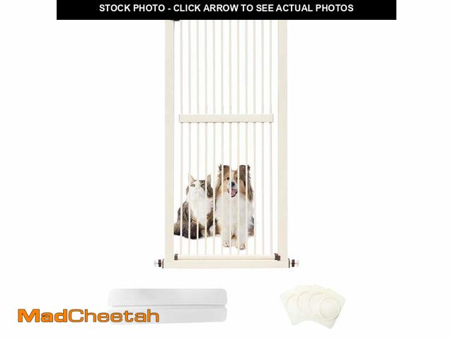 Lot 74-12764654 - Lumizone Extra Tall Pet Gate 61.02" High Pressure Mounted 30.12"-34.05" Extra Wide (9 Sizes) 1.37" G...