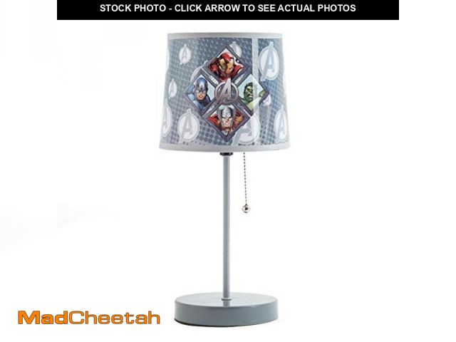 Lot 74-12053668 - Avengers Stick Table Kids Lamp with Pull Chain, Themed Printed Decorative Shade,Metal - UNUSED