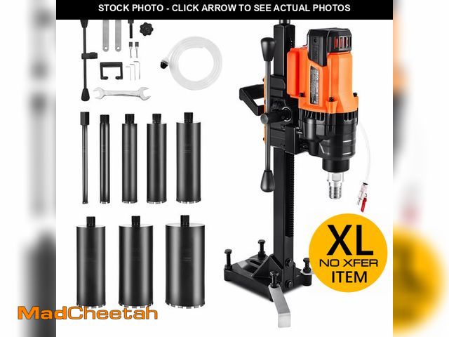 Lot 74-13673873 - VEVOR Diamond Core Drilling Machine, 0.8-8 in Drilling Diameter, Stand-Mount Dry and Wet Concrete Co...